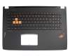 Keyboard incl. topcase DE (german) black/black with backlight original suitable for Asus ROG Strix GL702VS