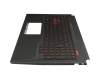 Keyboard incl. topcase DE (german) black/black with backlight original suitable for Asus TUF FX503VM