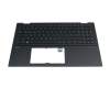 Keyboard incl. topcase DE (german) black/black with backlight original suitable for Asus UP6502ZD