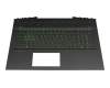Keyboard incl. topcase DE (german) black/black with backlight original suitable for HP Pavilion Gaming 17-cd2000