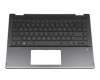 Keyboard incl. topcase DE (german) black/black with backlight original suitable for HP Pavilion x360 14-dh0100