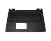 Keyboard incl. topcase DE (german) black/black with backlight original suitable for Lenovo IdeaPad 700-15ISK (80RU)