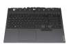 Keyboard incl. topcase DE (german) black/black with backlight original suitable for Lenovo Legion 5-15ARH05H (82B1)