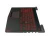 Keyboard incl. topcase DE (german) black/black with backlight original suitable for Lenovo Legion Y520-15IKBM (80YY)