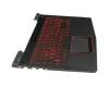 Keyboard incl. topcase DE (german) black/black with backlight original suitable for Lenovo Legion Y520-15IKBM (80YY)