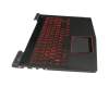 Keyboard incl. topcase DE (german) black/black with backlight original suitable for Lenovo Legion Y520-15IKBN (80YY)