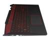 Keyboard incl. topcase DE (german) black/black with backlight original suitable for Lenovo Legion Y720-15IKB (80VR)