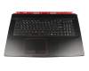 Keyboard incl. topcase DE (german) black/black with backlight original suitable for MSI GE73 7RC/7RD (MS-17C3)