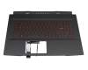 Keyboard incl. topcase DE (german) black/black with backlight original suitable for MSI GF76 11UCX/11UC/11UCK (MS-17L2)