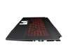 Keyboard incl. topcase DE (german) black/black with backlight original suitable for MSI GF76 11UE/11UEK (MS-17L1)