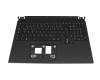 Keyboard incl. topcase DE (german) black/black with backlight original suitable for Medion Erazer Major X10 (N68630)