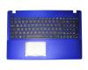 Keyboard incl. topcase DE (german) black/blue original suitable for Asus R513CL