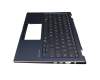 Keyboard incl. topcase DE (german) black/blue with backlight original suitable for Asus Q326FA