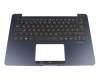Keyboard incl. topcase DE (german) black/blue with backlight original suitable for Asus ZenBook 14 UX3430UQ