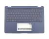 Keyboard incl. topcase DE (german) black/blue with backlight original suitable for Asus ZenBook Flip S UX370UA