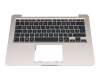 Keyboard incl. topcase DE (german) black/champagne with backlight original suitable for Asus VivoBook 14 X411UA