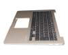 Keyboard incl. topcase DE (german) black/champagne with backlight original suitable for Asus ZenBook F411UA