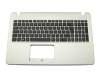 Keyboard incl. topcase DE (german) black/gold ODD mount included original suitable for Asus VivoBook D540SA