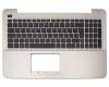 Keyboard incl. topcase DE (german) black/gold original suitable for Asus F555BP