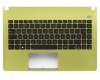 Keyboard incl. topcase DE (german) black/green original suitable for Asus S401A