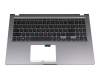 Keyboard incl. topcase DE (german) black/grey original suitable for Asus F515JA