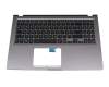 Keyboard incl. topcase DE (german) black/grey original suitable for Asus R565JA