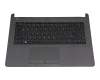 Keyboard incl. topcase DE (german) black/grey original suitable for HP 240 G6