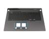 Keyboard incl. topcase DE (german) black/grey with backlight (RGB PerKey) original suitable for Asus ROG Strix G17 G713PV