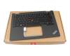 Keyboard incl. topcase DE (german) black/grey with backlight and mouse-stick (no WWAN) original suitable for Lenovo ThinkPad X13 Yoga G3 (21AW/21AX)