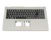 Keyboard incl. topcase DE (german) black/grey with backlight original suitable for Acer Aspire Vero 15 (AV15-51)