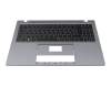 Keyboard incl. topcase DE (german) black/grey with backlight original suitable for Emdoor NS16IRL