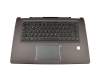 Keyboard incl. topcase DE (german) black/grey with backlight original suitable for Lenovo Yoga 710-15IKB (80V5)