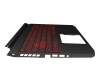 Keyboard incl. topcase DE (german) black/red/black with backlight (Geforce1650) original suitable for Acer Nitro 5 (AN515-44)