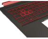 Keyboard incl. topcase DE (german) black/red/black with backlight (Nvidia 1050) original suitable for Acer Nitro 5 (AN515-41)