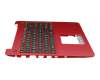 Keyboard incl. topcase DE (german) black/red original suitable for Asus VivoBook F556UQ