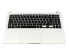 Keyboard incl. topcase DE (german) black/silver (Win11) original suitable for Toshiba Satellite S50W-C