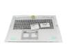Keyboard incl. topcase DE (german) black/silver (using a special key) original suitable for Acer Extensa 15 (EX215-57)