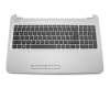 Keyboard incl. topcase DE (german) black/silver White lettering, line structure on housing surface original suitable for HP Pavilion 15-ac100