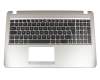 Keyboard incl. topcase DE (german) black/silver for ODD drives original suitable for Asus VivoBook F543UA