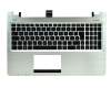 Keyboard incl. topcase DE (german) black/silver original suitable for Asus A56CA