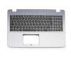 Keyboard incl. topcase DE (german) black/silver original suitable for Asus R542UN