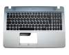 Keyboard incl. topcase DE (german) black/silver original suitable for Asus VivoBook Max F541UA
