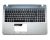 Keyboard incl. topcase DE (german) black/silver original suitable for Asus VivoBook Max X541NA