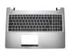 Keyboard incl. topcase DE (german) black/silver original suitable for Asus VivoBook S550CM