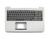 Keyboard incl. topcase DE (german) black/silver original suitable for Asus X555UB