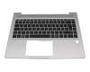Keyboard incl. topcase DE (german) black/silver with backlight (Heatshield) original suitable for HP mt22 Mobile Thin Client