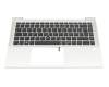 Keyboard incl. topcase DE (german) black/silver with backlight and mouse-stick original suitable for HP EliteBook 840 G8