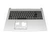 Keyboard incl. topcase DE (german) black/silver with backlight original suitable for Acer Aspire 5 (A515-54G)