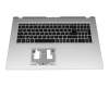 Keyboard incl. topcase DE (german) black/silver with backlight original suitable for Acer Aspire 5 (A517-52G)