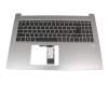 Keyboard incl. topcase DE (german) black/silver with backlight original suitable for Acer Swift 3 (SF315-41G)
